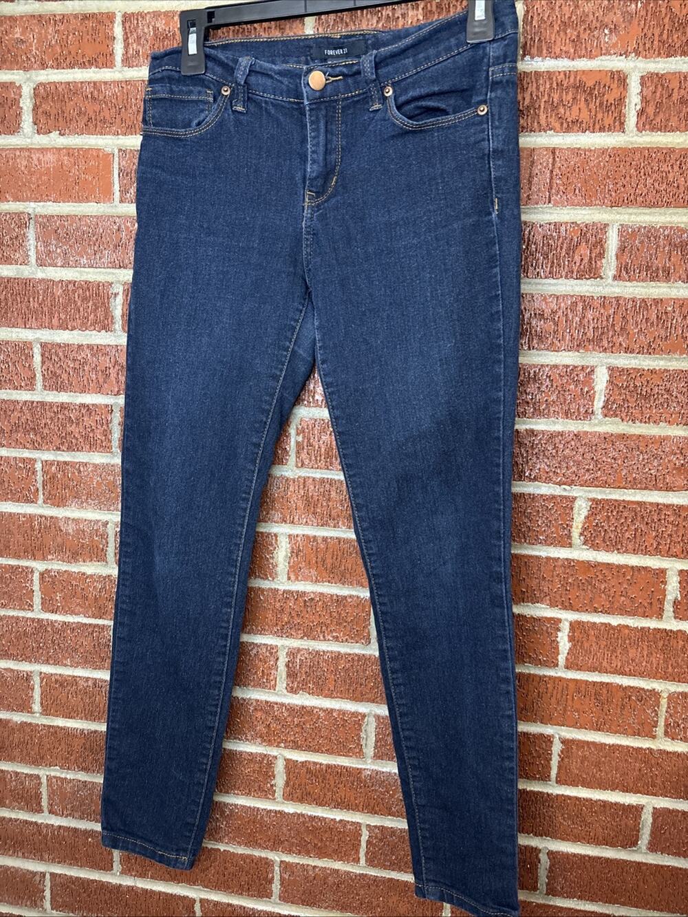 Forever 21 Girls Juniors Skinny Jeans Dark 27 Waist